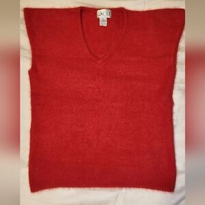 Women's Classic Red V-Neck Sweater